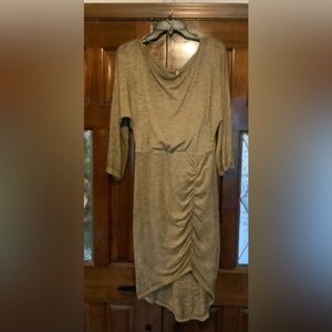 Free People Tan Long Sleeve Dress